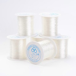 Прозрачный Эластичный шнур из полиэстера с кристаллами, изготовление украшений браслет бисероплетение нитью, прозрачные, 1.0 мм, около 109.36 ярдов (100 м) / рулон