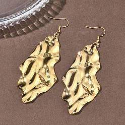 Золотой 304 из нержавеющей стали болтаться серьги, nuggest, ионное покрытие (ip), сложить очарование, золотые, 90x35 мм