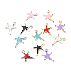 Золотой Подвески из эмали и сплава, разноцветные, звезда очарование, золотые, 22x16.5x1.5 мм, отверстие : 2 мм