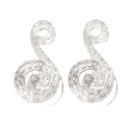 Прозрачный Прозрачные акриловые подвески, перистые прелести, прозрачные, 28x14.5x4 мм, отверстие : 3 мм, Около 675 шт / 500 г