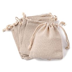 пшеница Drawstring мешки хлопка упаковка мешочки, цвет пшеницы, 11x9.5 см