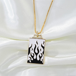 Черный Латунные эмалевые прямоугольники с подвесками из огня, золотые, чёрные, 17.72 дюйм (45 см)