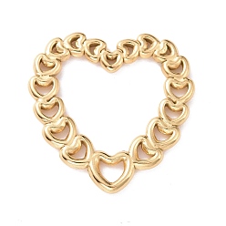 Золотой Ионное покрытие (ip) 304 соединительные кольца из нержавеющей стали, сердце, золотые, 20.5x20x1 мм, внутренний диаметр: 10.5x13 мм