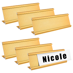 Золотой Держатель таблички с названием стола из алюминиевого сплава, прямоугольные, золотые, 180x31x53 мм