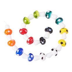 (52) Непрозрачная лаванда 1нити из бусин ручной работы в технике лэмпворк, гриб, разноцветные, 11.5~14.5x9~11 мм, отверстие : 1 мм, о 25шт / цепи, 13.54 дюйм (34.4 см), 1 прядь / комплект