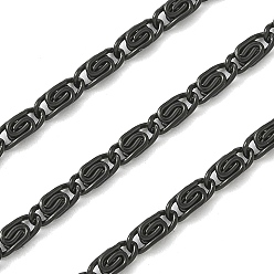 Черный Ионное покрытие (ip) 304 люмачиновые цепи из нержавеющей стали, с катушкой, несварные, чёрные, 3 мм, ссылка: 6x3x1 mm, около 32.81 футов (10 м) / рулон