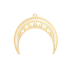 Настоящее золото 14K 304 подвески из нержавеющей стали, луна с овальным кулоном, долговечный, ионное покрытие (ip), реальный 14 k позолоченный, 30x27 мм