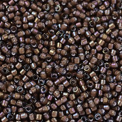 (DB1790) White Lined Sable Brown AB MIYUKI Delica Beads, Cylinder, Japanese Seed Beads, 11/0, (DB1790) White Lined Sable Brown AB, 1.3x1.6mm, Hole: 0.8mm, about 20000pcs/bag, 100g/bag