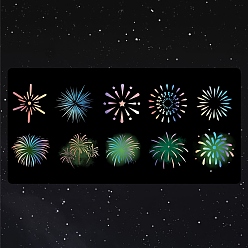 Средний Весенно-Зеленый Скрапбукинг наклейки питомец декоративные наклейки, серия рифм фейерверков, средний весенний зеленый, 51x48x0.2 мм