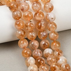 Цитрин Нагретые нити из натуральных цитриновых бусин, гладкий круглый, 10~10.5 мм, отверстие : 0.8 мм, около 39 шт / нитка, 15.20'' (38.6 см)