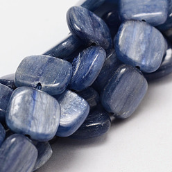 Кианит Квадратный натуральный кианит / цианит / бусины из дистена, плоские бусины, 12x12x5 мм, отверстие : 1 мм, около 34 шт / нитка, 15.7 дюйм