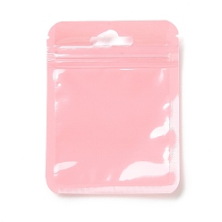 Светло-Коралловый Прямоугольные пластиковые подарочные пакеты с замком-молнией, с прозрачными окнами, закрывающиеся пакеты, свет коралловый, 10x7.5x0.15 см, односторонняя толщина: 2.5 мил(0.065мм)