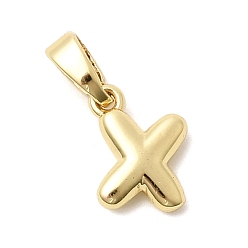 Letter X Латунные подвески в виде букв, без свинца и без кадмия, долговечный, реальный 18 k позолоченный, Письмо X, 9.5x7.5x3 мм, отверстие : 4.5x2 мм