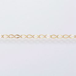 Золотой Ионное покрытие (ip) вручную 304 цепи из нержавеющей стали, пайки, с катушкой, золотые, 3x2x0.3 мм, около 65.61 футов (20 м) / рулон