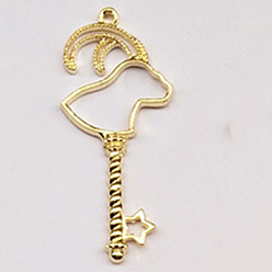 Козерог Сплав открытая задняя рамка большие подвески, для diy уф смолы, эпоксидная смола, Прессованные цветочные украшения, без кадмия и без свинца, созвездие, золотые, Козерог, 56x24x2.5 мм