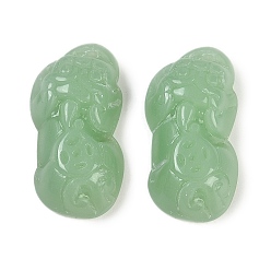 Темный Морско-зеленый Окрашенного распылением имитация нефрита стеклянные бусины, темно-зеленый, 30x15.5x8.5 мм, отверстие : 1.6 мм