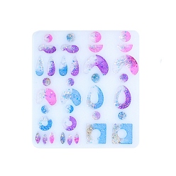 Белый DIY силиконовые формы кулон, формы для литья смолы, для уф-смолы, изготовление ювелирных изделий из эпоксидной смолы, неправильная геометрия, белые, 211x200x4.5 мм, внутренний диаметр: 14~41x8~41 мм