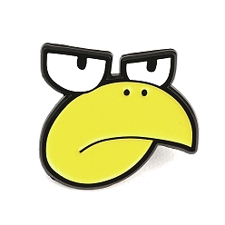 Птица Забавные эмалевые булавки, черные металлические значки для лацканов, рюкзаков и одежды, желтые, птица, 21.5x23.5 мм