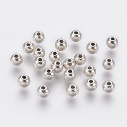 Antique Silver Tibetan Style Alloy Beads, Cadmium Free & Lead Free, Round, Antique Silver, 5x4mm, Hole: 1mm