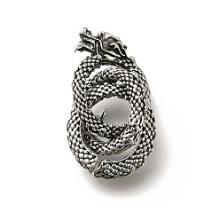 Античное Серебро Сплавочные подвески тибетского стиля, очарование дракона, античное серебро, 24.5x12.5x14 мм