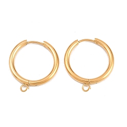 Золотой 316 серьги с обручем из нержавеющей стали, с петлей, ионное покрытие (ip), долговечный, золотые, 23x2.5 мм, отверстие : 2.5 мм, штифты : 1 мм