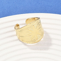 Настоящее золото 18K 304 из нержавеющей стали манжеты кольца, ионное покрытие (ip), реальный 18 k позолоченный, 18 мм