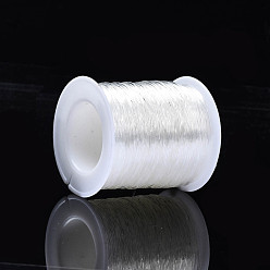 Clear Elastic Stretch Polyester Crystal String Cord, Jewelry Making Bracelet Beading Thread, Clear, 0.7mm, about 109.36 yards(100m)/roll