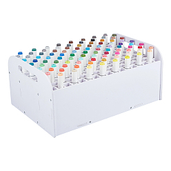 White 187 Holes PVC Pen Holder, Marker Pen Storage Box, Rectangle, White, 385x260x169mm