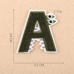 Letter A Computerized Embroidery Cloth Iron on/Sew on Patches, Costume Accessories, Appliques, Letter, Letter.A, 6.9x6.3cm
