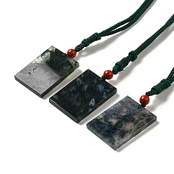 Moss Agate Natural Moss Agate Necklaces, Rectangle, 24.80 inch(63cm)