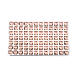 Светло-Персиковый Aurora(jm) пришиваем горный хрусталь, граненый стеклянный горный хрусталь, многожильных ссылки, с латунной оправой золотистого цвета, сердце, светлый персик, 8x8x5.5 мм, отверстия : 0.9 mm и 1 мм