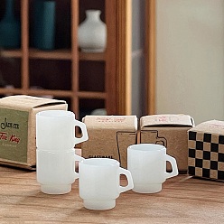 Белый Чашка из пвх мини модель, аксессуары для кукольного домика с микро-ландшафтом, притворяясь опорными украшениями, белые, 13~15x14.5 мм, 4 шт / комплект