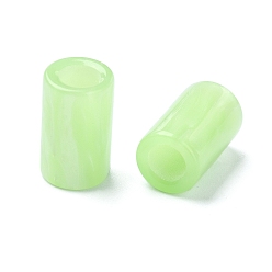 Бледно-Зеленый Cmолы европейские шарики, крупные бусины столбцов дыра, бледно-зеленый, 15x9x9 мм, отверстие : 5 мм