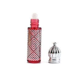 Красный Стеклянные бутылки с роликовыми шариками, многоразовая бутылка эфирного масла, для личной гигиены, красные, 2x7.85 см