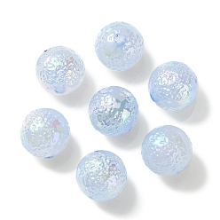 Синий УФ-покрытие радужное радужное имитация желе акриловые бусины, круглые, синие, 16x16x16 мм, отверстие : 3 мм