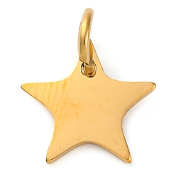 Звезда 304 прелести нержавеющей стали, реальный 18 k позолоченный, лазерная резка, звезда, 9.5x10x1 мм, отверстие : 3 мм, 5 шт / комплект