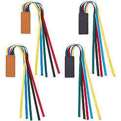 (52) Непрозрачная лаванда 4 шт. 2 стили закладки из искусственной кожи, с полиэфирной лентой, разноцветные, 365~370x30~31x3~4 мм, 2 шт / стиль