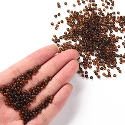 Coconut Brown Glass Seed Beads, Frosted Colors, Round, Coconut Brown, 3mm