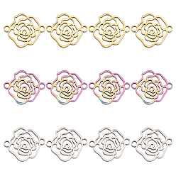 (52) Непрозрачная лаванда 12 шт. 3 цветное ионное покрытие (ip) 304 подвески из нержавеющей стали, розовые ссылки, разноцветные, 17.5x15x1.5 мм, отверстие : 1.8 мм, 4 шт / цвет