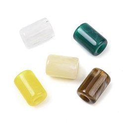 Column Непрозрачный акрил европейского бисера, облако эффект, разноцветные, большое отверстие шарик, колонка, 14x10 мм, отверстие : 4.5 мм, Около 581 шт / 500 г