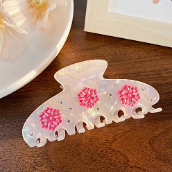 Темно-Розовый Заколки для волос в виде когтей из ацетата целлюлозы (смола) в виде снежинок, аксессуары для волос для девочек и женщин, темно-розовыми, 50x100 мм