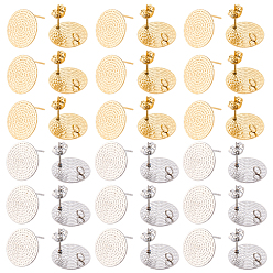 (52) Непрозрачная лаванда 40 шт. 2 цвета 304 серьги-гвоздики из нержавеющей стали, разноцветные, 15x15 мм, отверстие : 2.5 мм, штифты : 0.8 мм, 20 шт / цвет