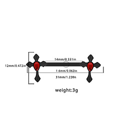 Cross 316l хирургические кольца-гвозди для сосков из нержавеющей стали, чёрные, крестик, 14 мм