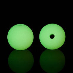 Yellow Green Luminous Silicone Beads, DIY Nursing Necklaces and Bracelets Making, Round, Yellow Green, 11.5mm, Hole: 2mm