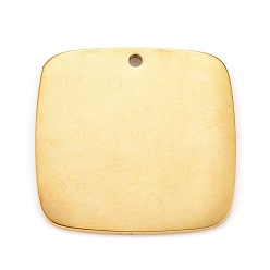 Золотой 304 подвески из нержавеющей стали, зеркальная полировка, штамповка пустой метки, лазерная резка, квадратный, золотые, 19x19x1 мм, отверстие : 1 мм