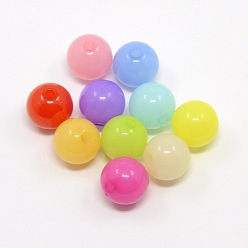 Mixed Color Imitation Jelly Acrylic Beads, Round, Mixed Color, 10mm, Hole: 2mm, about 938pcs/500g