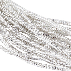 Серебро Квадратная французская проволока-буйон, медная проволока для вышивки и изготовления украшений, серебряные, 1x1 мм, около 30~35 г / коробка