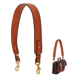 Sienna Imitation Leather Wide Bag Straps, with Alloy Swivel Eye Bolt Snap Hook, Sienna, 72x3.6x0.6cm