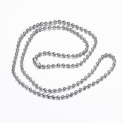 Stainless Steel Color Tarnish Resistant 304 Stainless Steel Chain Necklaces, Stainless Steel Color, 23.62 inch(60cm), 3mm