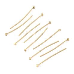 Real 18K Gold Plated SHEGRACE Brass Ball Head Pins, Cadmium Free & Nickel Free & Lead Free, Long-Lasting Plated, Real 18K Gold Plated, 29~31x0.7mm, Head: 2mm